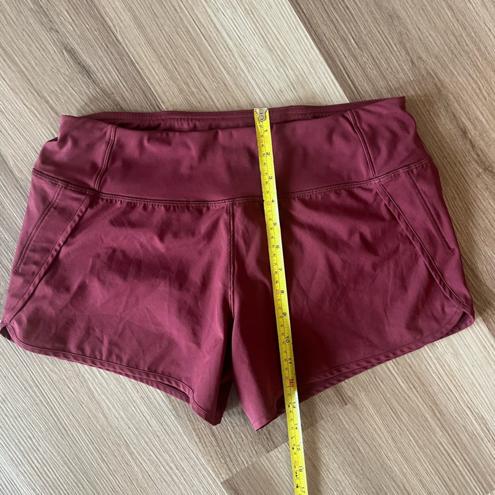 CRZ Yoga Running Shorts Womens Burgundy High Waisted Lined Athletic Shorts - Picture 7 of 7